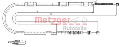 Тросик, cтояночный тормоз METZGER 17.1041 для TOYOTA STARLET