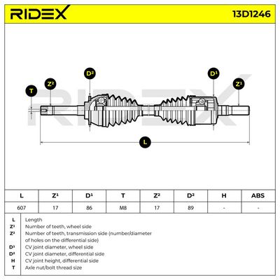 полуоска RIDEX