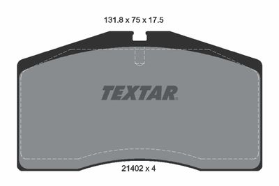 Комплект тормозных колодок, дисковый тормоз TEXTAR 2140201 для PORSCHE 928