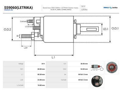 AS-PL - Elektromagnetický spínač, štartér , SS9060(LETRIKA)