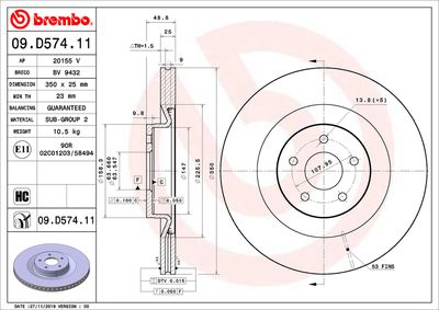 Bromsskiva BREMBO 09.D574.11