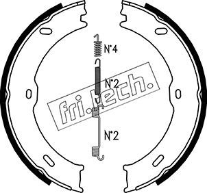 Sada brzdových čelistí, parkovací brzda fri.tech. 1052.133K