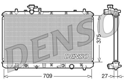 Радиатор, охлаждение двигателя DENSO DRM47025 для FIAT SEDICI