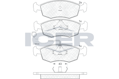 ICER 181227 Тормозные колодки и сигнализаторы  для LANCIA DEDRA SW (835_) 1.8 GT 16V (835EH)