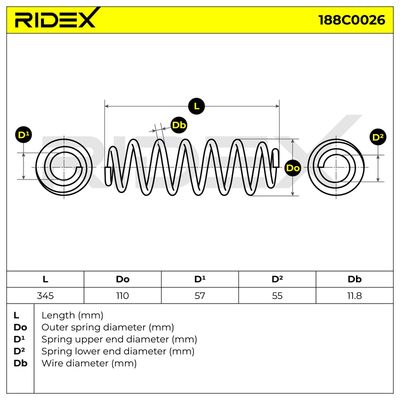 пружина за ходовата част RIDEX 188C0026