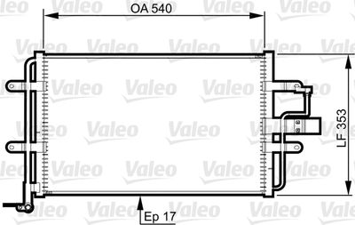 VALEO 814357 Радіатор кондиціонера для SEAT (Сеат)
