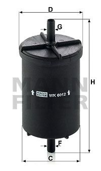Топливный фильтр MANN-FILTER WK 6012 для RENAULT TWINGO