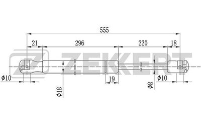 Газовая пружина, крышка багажник ZEKKERT GF-1652 для MITSUBISHI SPACE