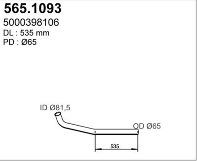 Výfuková trubka ASSO 565.1093