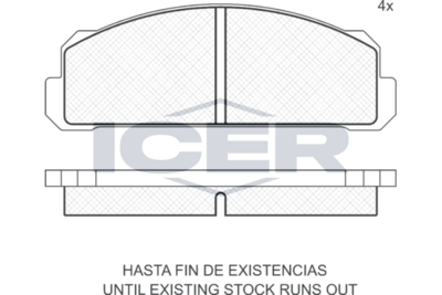 комплект спирачно феродо, дискови спирачки ICER 180066