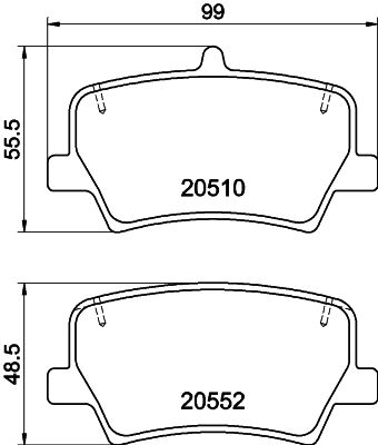 Комплект тормозных колодок, дисковый тормоз HELLA 8DB 355 039-391 для VOLVO XC40