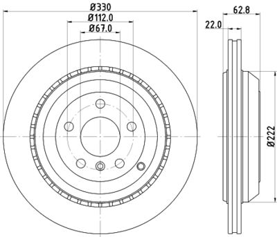 Тормозной диск HELLA 8DD 355 113-231 для MERCEDES-BENZ GL-CLASS