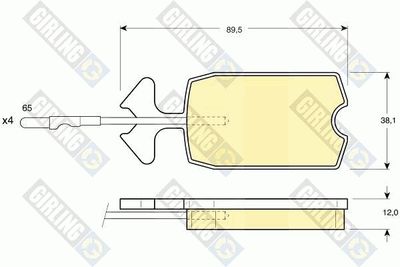 Комплект тормозных колодок, дисковый тормоз GIRLING 6102779 для CITROËN AMI