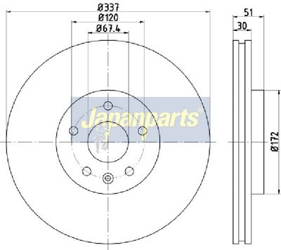 JAPANPARTS Тормозной диск