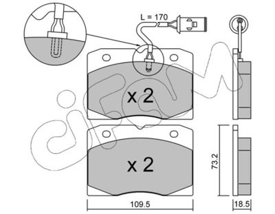 Комплект тормозных колодок, дисковый тормоз 822-051-2