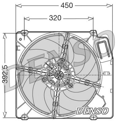 Вентилятор, охлаждение двигателя DENSO DER09028 для FIAT BARCHETTA
