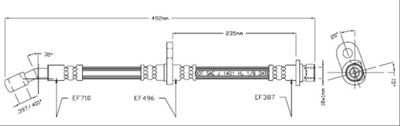 Тормозной шланг MOTAQUIP VBJ480 для HONDA PRELUDE