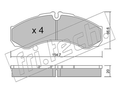 Комплект тормозных колодок, дисковый тормоз fri.tech. 221.6 для RENAULT TRUCKS MASCOTT