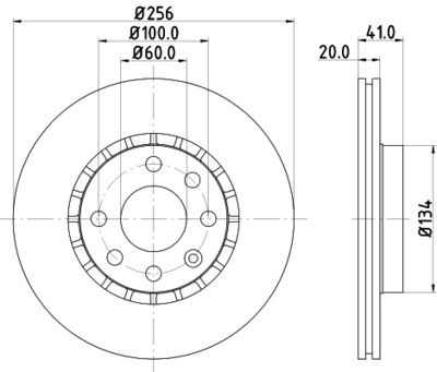 Тормозной диск HELLA 8DD 355 127-071 для OPEL TIGRA