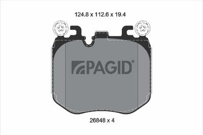комплект спирачно феродо, дискови спирачки PAGID T4308N