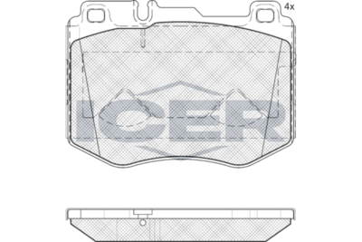 Kit de plaquettes de frein, frein à disque ICER