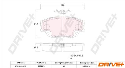 BREMSBELAGSATZ SCHEIBENBREMSE DR!VE+ DP1010100979 6