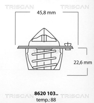 Термостат, охлаждающая жидкость TRISCAN 8620 10388 для CHRYSLER NEON