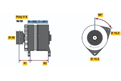 GENERATOR / ALTERNATOR BOSCH 0120468005