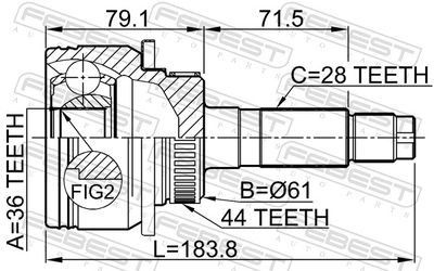 Joint Kit, drive shaft 0510-BT50A44