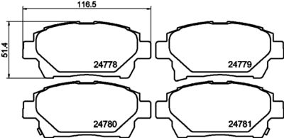 Комплект тормозных колодок, дисковый тормоз HELLA 8DB 355 028-741 для ASTON MARTIN CYGNET