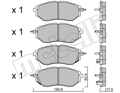 Комплект тормозных колодок, дисковый тормоз METELLI 22-0763-0 для SUBARU LEVORG