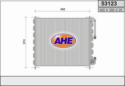 AHE 53123 Радиатор кондиционера  для ALFA ROMEO 164 (Альфа-ромео 164)