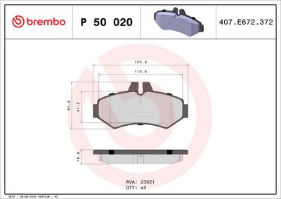 Brake Pad Set, disc brake P 50 020