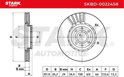 спирачен диск STARK SKBD-0022458