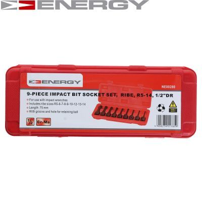 ENERGY - Sada rázových bitov RIBE 1/2" 9ks