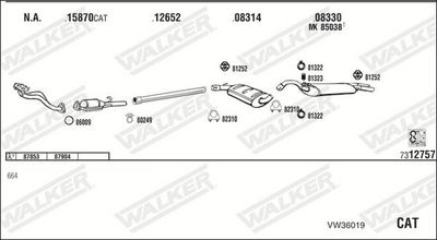 SISTEM DE ESAPAMENT WALKER VW36019