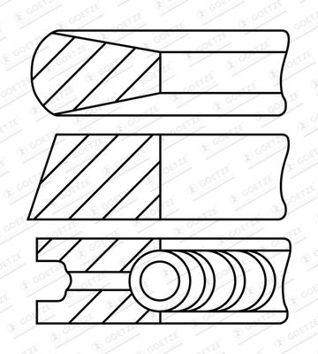 Комплект поршневых колец GOETZE ENGINE 08-431900-10 для HYUNDAI MATRIX