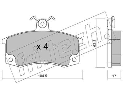 Комплект тормозных колодок, дисковый тормоз fri.tech. 064.0 для LADA GRANTA