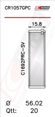 Черупка на биелен лагер KING CR1057GPC