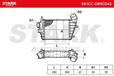 интеркулер (охладител за въздуха на турбината) STARK SKICC-0890345