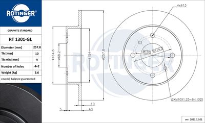 спирачен диск ROTINGER RT 1301-GL