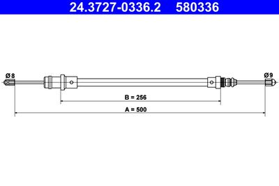 Тросик, cтояночный тормоз ATE 24.3727-0336.2 для FIAT SCUDO