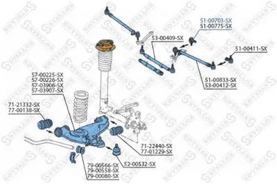 накрайник на напречна кормилна щанга STELLOX 51-00703-SX
