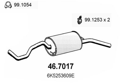 ASSO 46.7017 Глушитель выхлопных газов  для SEAT CORDOBA (Сеат Кордоба)