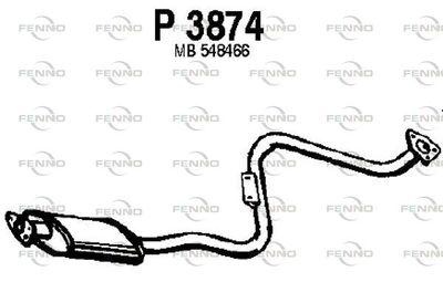 Средний глушитель выхлопных газов FENNO P3874 для MITSUBISHI GALANT