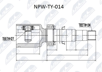 Шарнирный комплект, приводной вал NTY NPW-TY-014 для TOYOTA AVALON