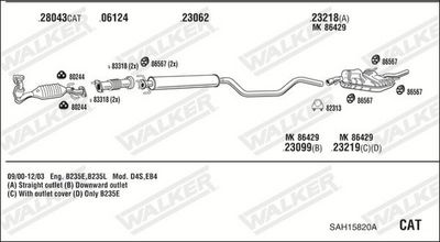 Изпускателна система WALKER SAH15820A