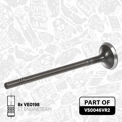 SET SUPAPE SUPAPă ADMISIE/EVACUARE ET ENGINETEAM VS0046VR2 3