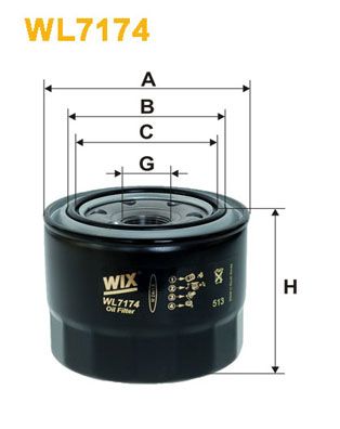 Масляный фильтр WIX FILTERS WL7174 для TOYOTA SPRINTER