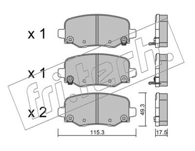 Комплект тормозных колодок, дисковый тормоз fri.tech. 1018.1 для JEEP COMPASS